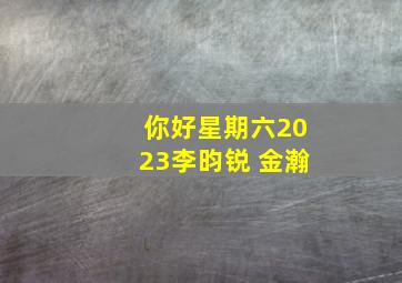 你好星期六2023李昀锐 金瀚